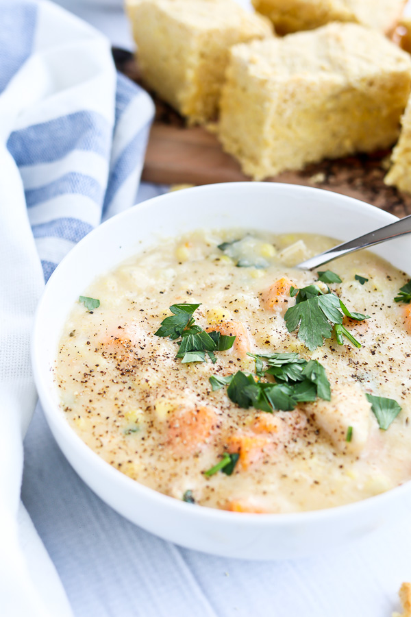 Chicken Corn Chowder with Sweet Potatoes